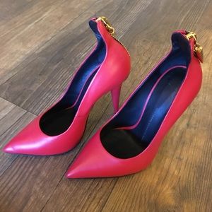 Red Giuseppe Zanotti Gold Zipper Heels